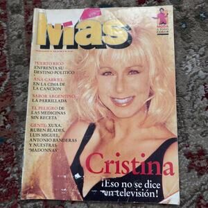July/August 1991 Cristina Saralequi MAS Magazine XUXA, LUIS MIGUEL Revista